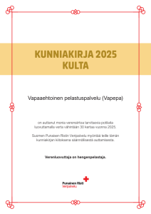 Veripalvelun kultainen kunniakirja vuodelta 2025.
